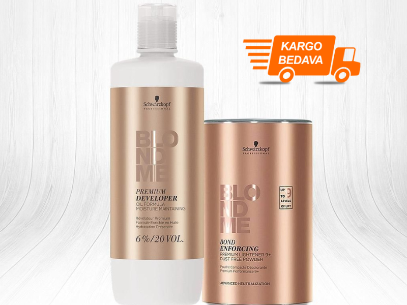 Schwarzkopf Blondme 20 Vol Oksidan 1000ml + Premium Lift 9 Ton Pudra Açıcı 450g