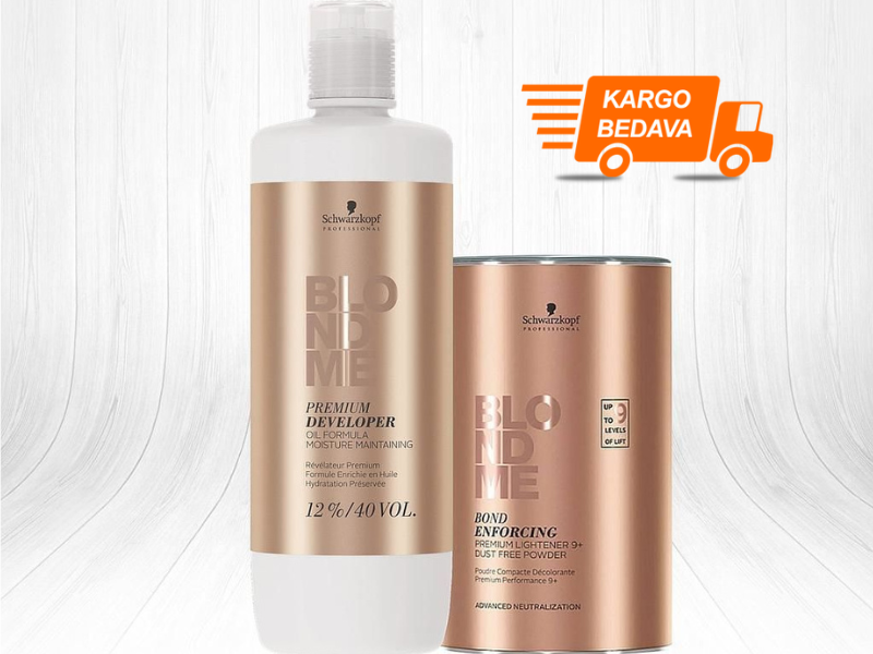 Schwarzkopf Blondme 40 Vol Oksidan 1000ml + Premium Lift 9 Ton Pudra Açıcı 450g- Ücretsiz Kargo