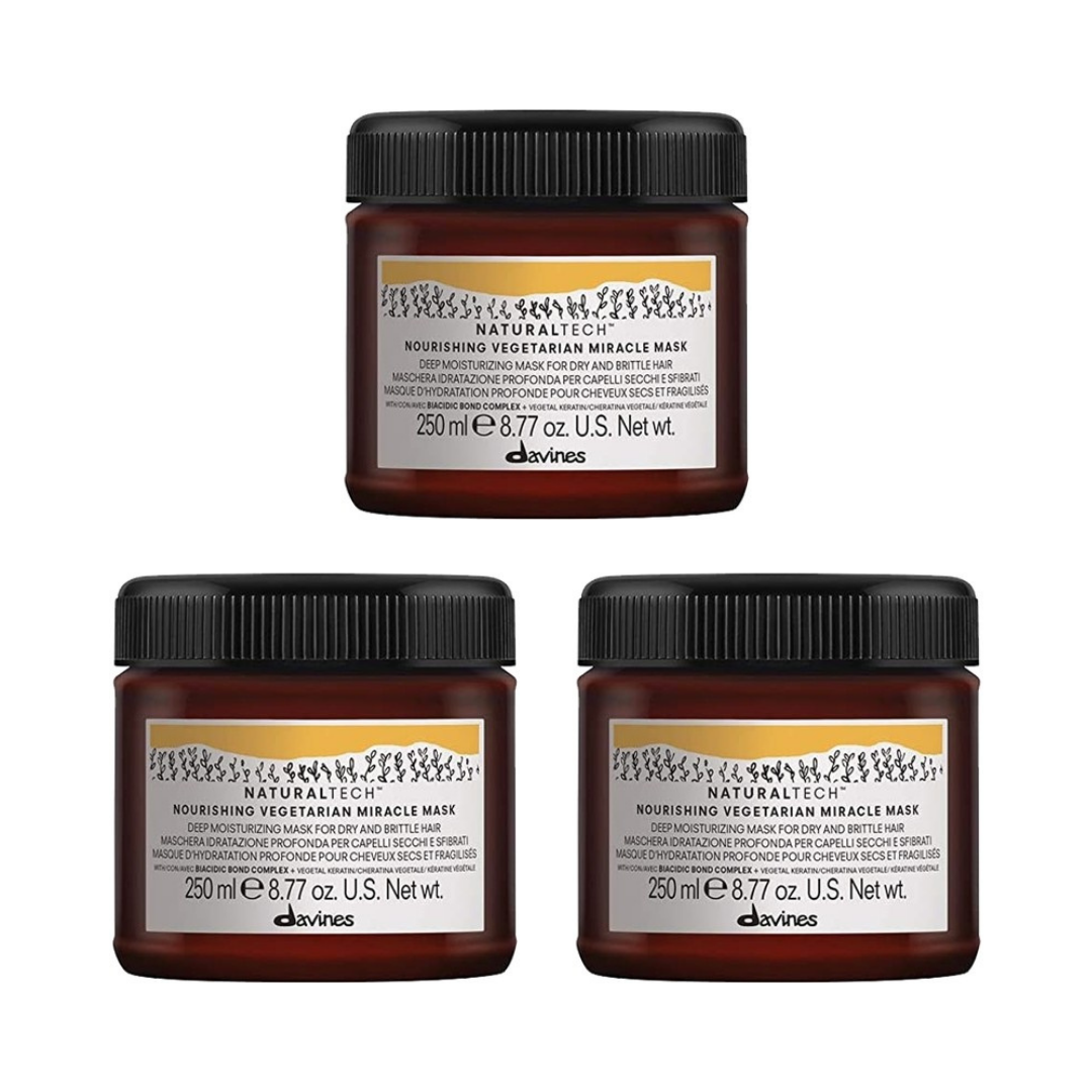 Ekonomik Üçlü Davines Nourishing Vegetarian Mucize Maske 250 ml - %100 Orijinal %100 Doğal