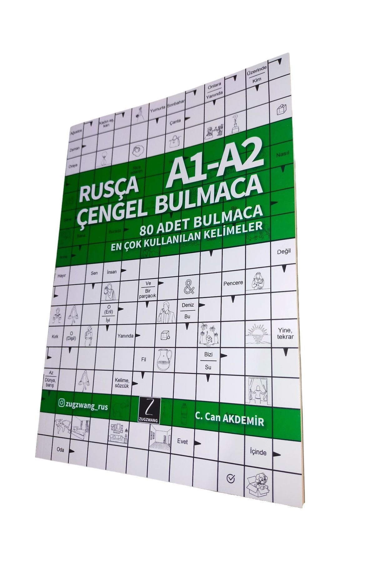 ZUGZWANG Rusça Çengel Bulmaca A1-A2 - Rusça Kelime Öğreten Bulmaca Kitabı