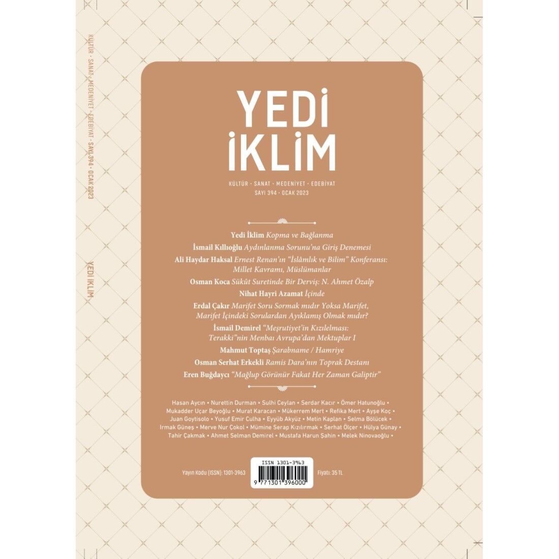 Yedi İklim 394.Sayı Ocak 2023