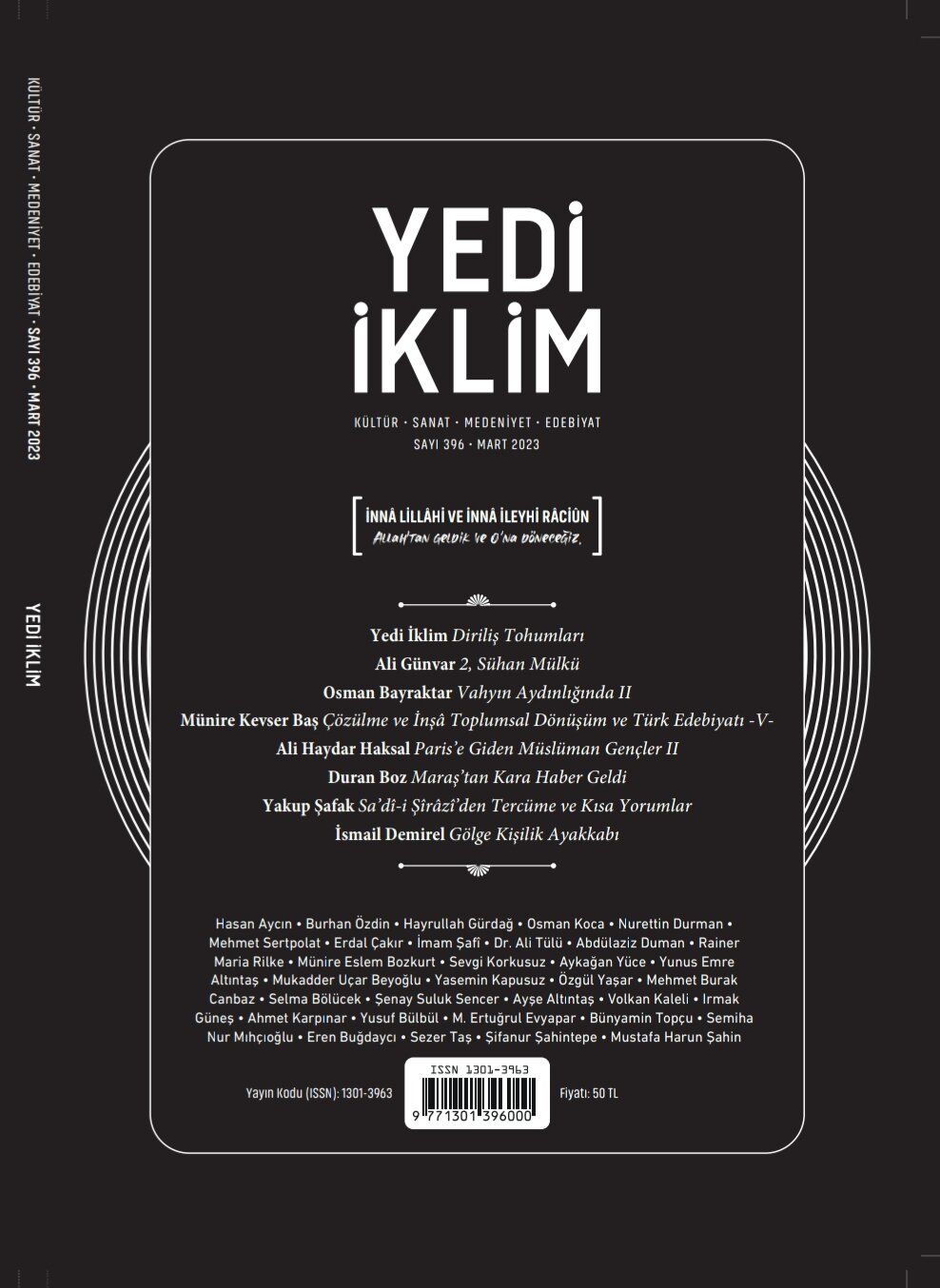 Yedi İklim 396.Sayı Mart 2023