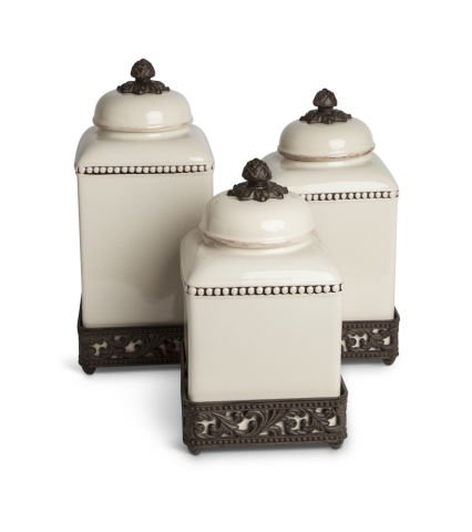 Ceramic Acanthus Canister