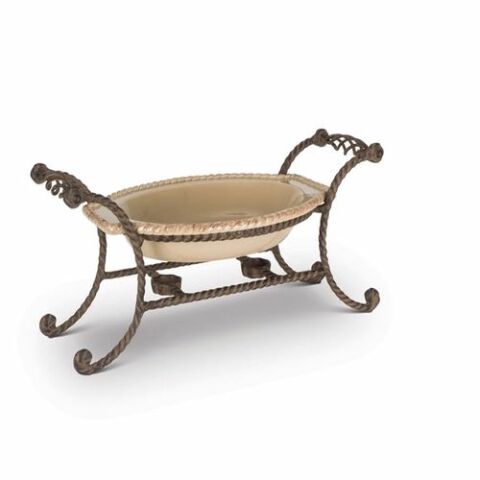 Oval Chaﬁng Dish w/Metal Hold