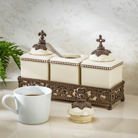 Acanthus Triple Jar Set