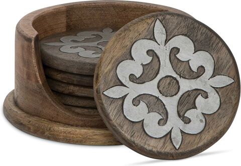 Wood and Metal Coaster
