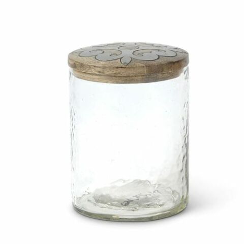 Glass Jar Wood/Metal Lid