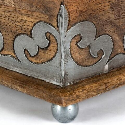 Wood and Metal Wastebasket