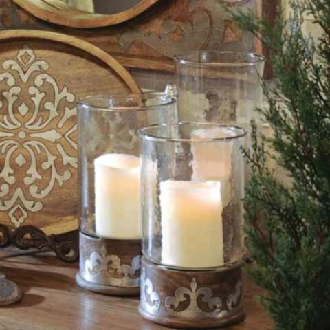 Wood Metal Candleholder