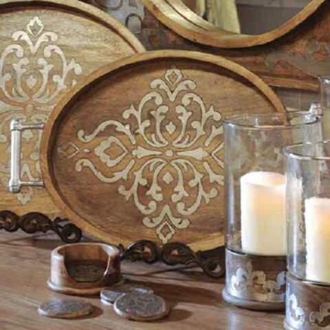 Wood Metal Candleholder