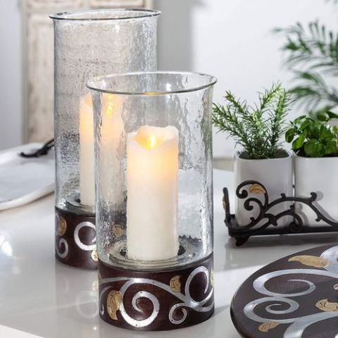 Wood/Inlay Candlhldr