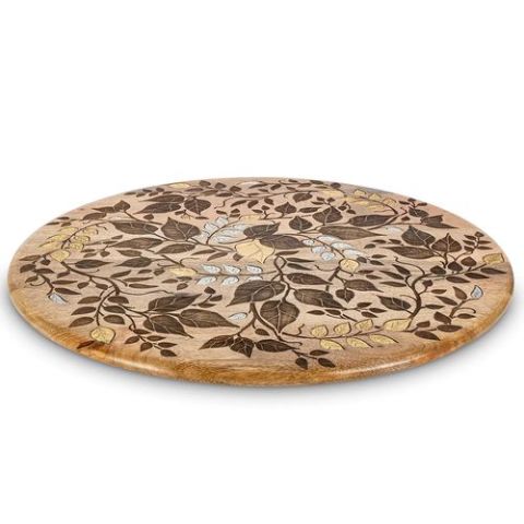 Inlay/Laser Leaf Lazy Susan
