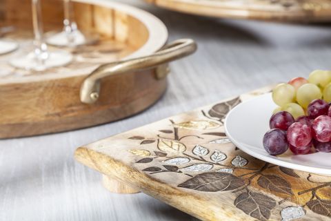 Inlay/Laser leaf Trivet