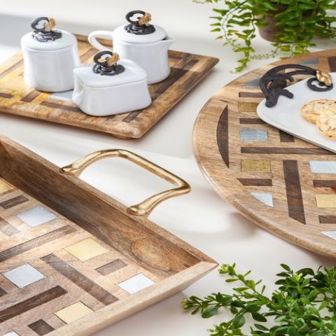 Inlay/Laser Weave Lazy Susan