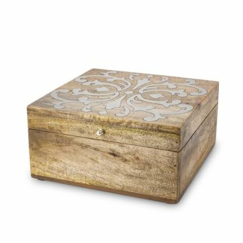 Wood Inlay Hinged Lidded Box