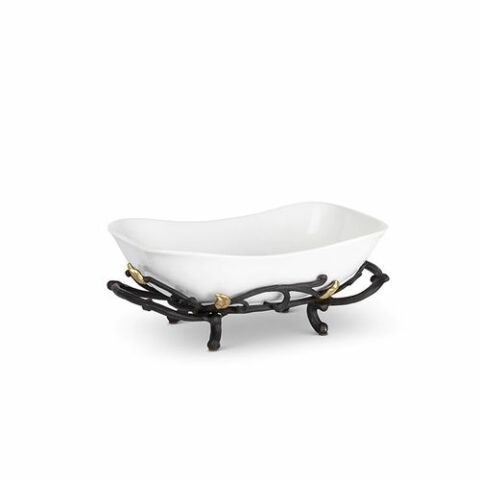 Stoneware/Mtl Sml Serv Bowl