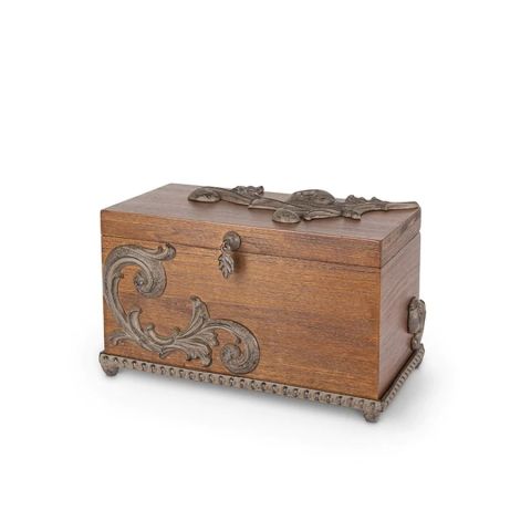 Wood Box w/Metal on base