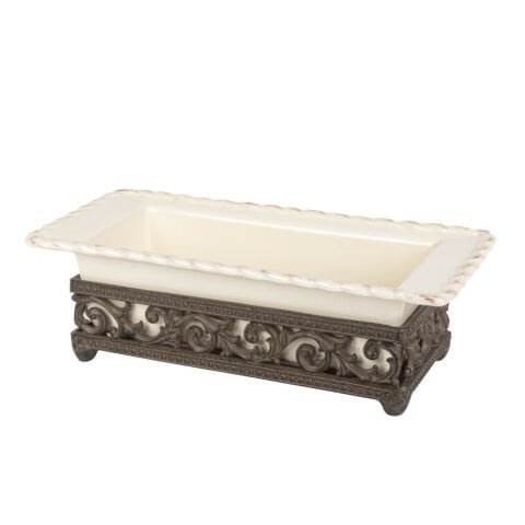 Stonewr Loaf dish/metal base