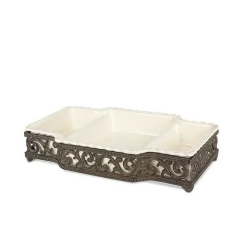 Stonewr dish/metal base 3-part