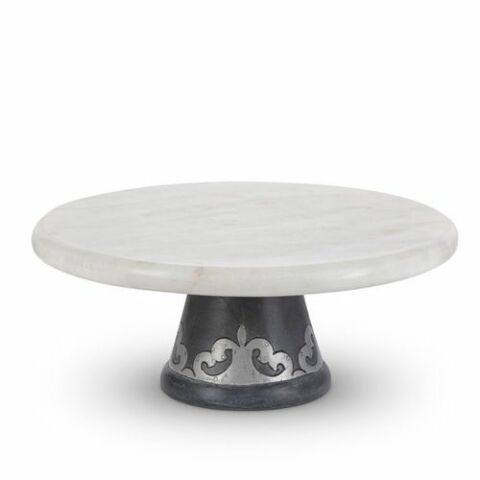 BM Marble Cake Plate on WD Ped