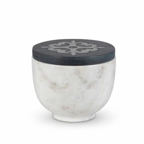 BW Marble/Wd Lid Med Canister