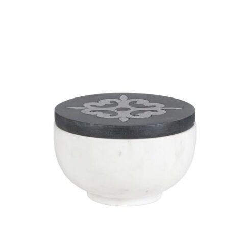 BW Marble/Wd Lid Smal Canister