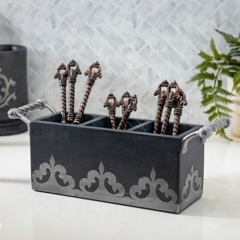 BW wood/metal inlay caddy