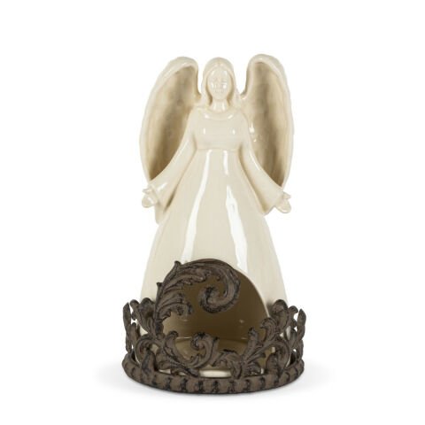 Ceramic Angel with metal base