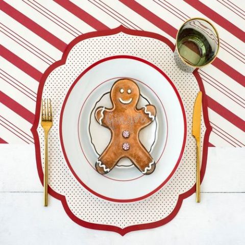 Die Cut Red Swiss Dot Placemat - 12 Sheets