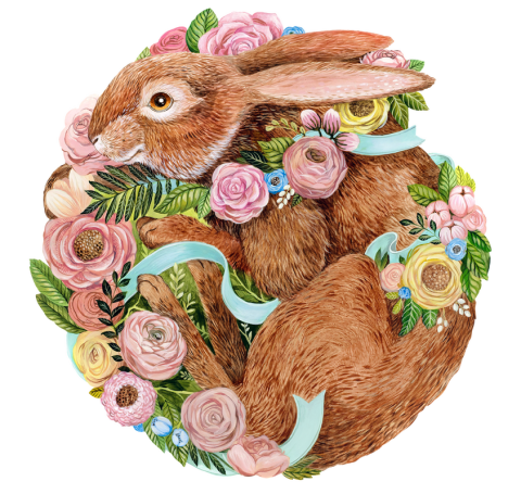 Die Cut Bunny Bouquet Placemat - 12 Sheets