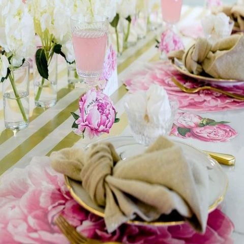 Die Cut Peony Placemat - 12 sheets