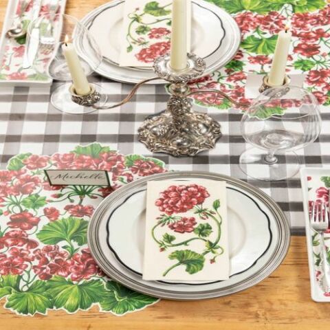 Die Cut Geranium Placemat - 12 sheets