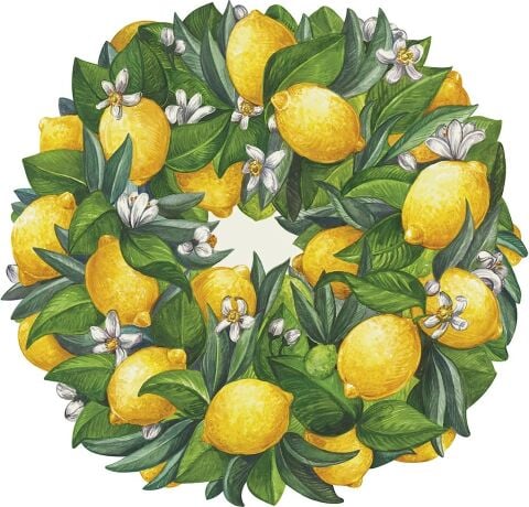 Die Cut Lemon Wreath Placemat - 12 sheets