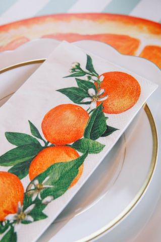 Orange Orchard Guest Napkin - pack of 16