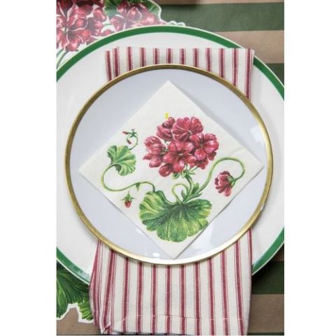 Geranium Cocktail Napkin - pack of 20