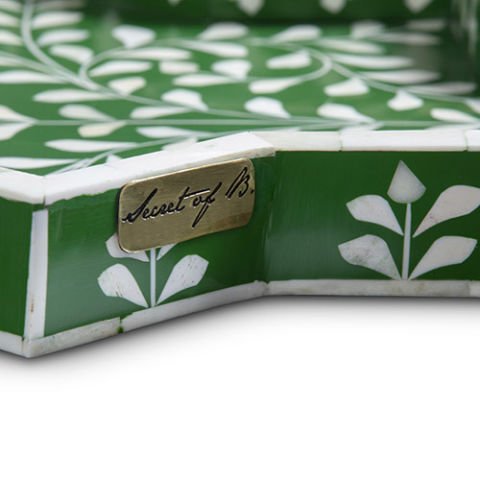 Green mother-of-pearl inlaid star tray