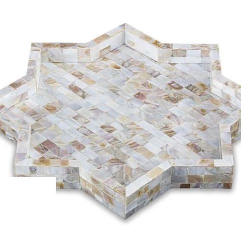 White mother of pearl inlaid star tray