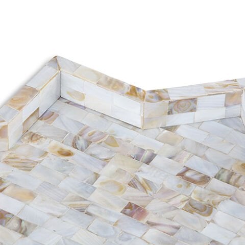 White mother of pearl inlaid star tray