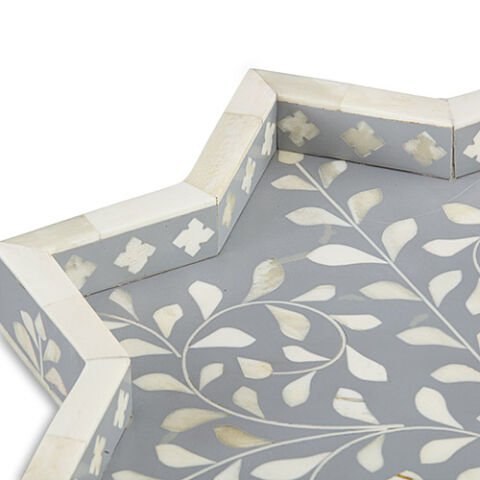 Gray mother of pearl inlaid star tray