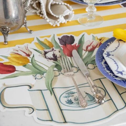 Die-Cut Tulip Teapot Placemat