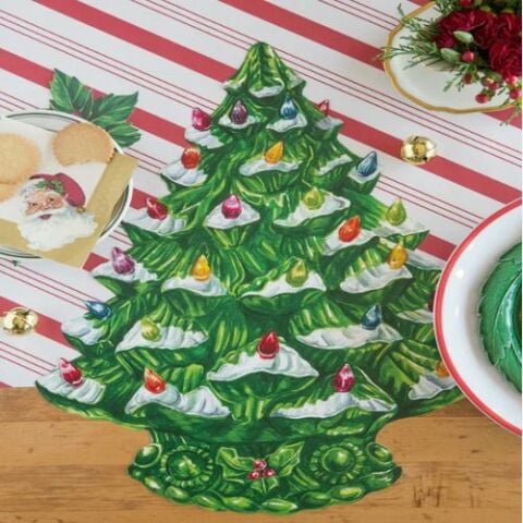 Die Cut Vintage Christmas Tree Placemat - 12 Sheets