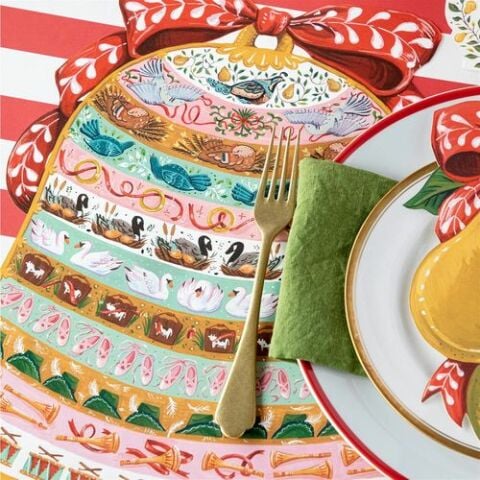 Die Cut Twelve Days of Christmas Bell Placemat - 12 Sheets