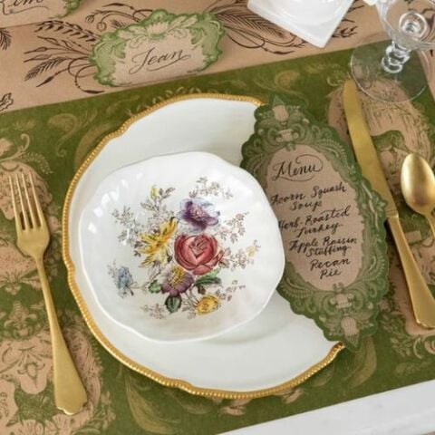 Moss Fable Toile Placemat - Pad of 24 Seets