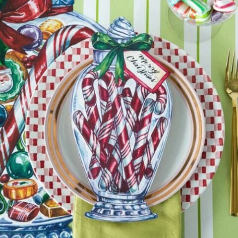 Candy Cane Jar Table Accent - Pack of 12