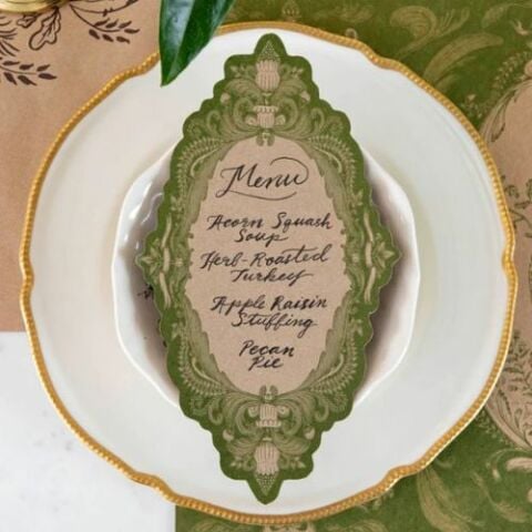Moss Fable Toile Table Card - Pack of 1