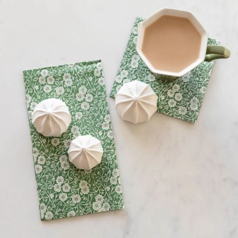 Green Calico Guest Napkin - Pack Of 16
