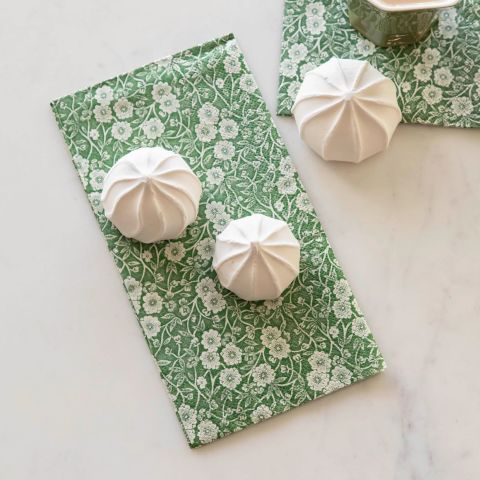 Green Calico Guest Napkin - Pack Of 16
