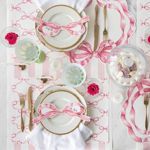 Pink Bow Lattice Placemat - Pad Of 24 Sheets