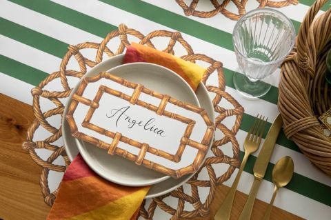 Die Cut Rattan Weave Placemat - 12 Sheets