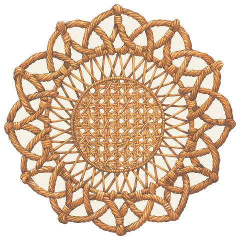 Die Cut Rattan Weave Placemat - 12 Sheets